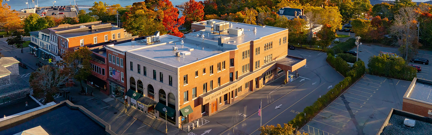 Exterior view of the Bar Harbor Bankshares Headquarters building