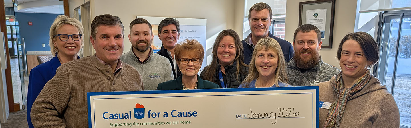BHBT employees present Jesup Memorial Library with a Casual for a Cause donation