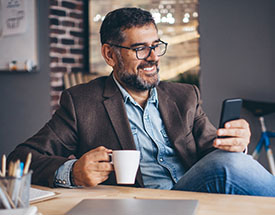 Man looking at his mobile phone