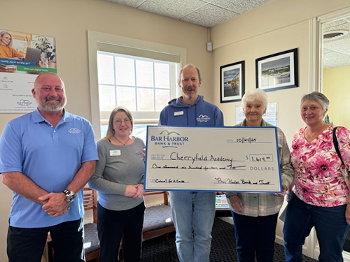BHBT employees make a donation to Cherryfield Academy Community Center