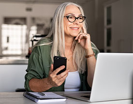 Older woman smiling