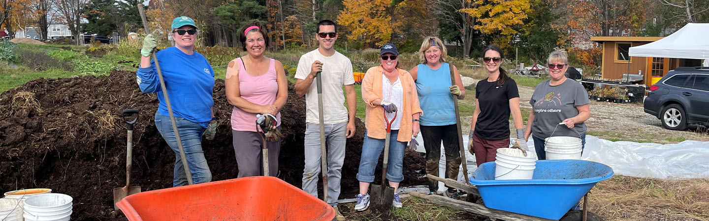 Group of employees volunteering at Cornucopia project