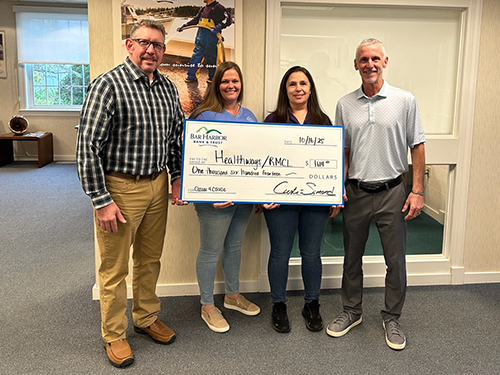 BHBT employees make a donation to Regional Medical Center at Lubec