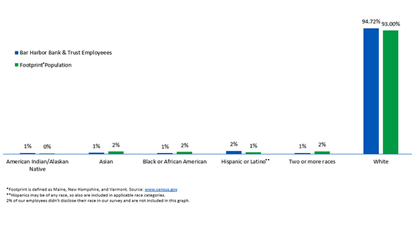 Chart showing detailed racial diversity information