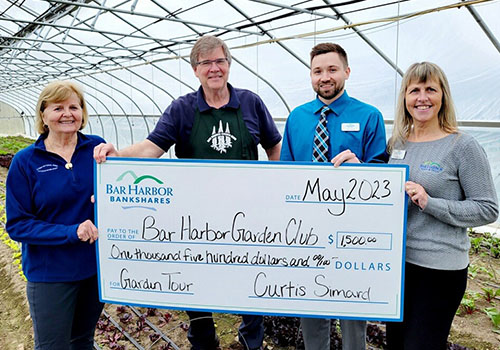 BHBT presents a donation to the Bar Harbor Garden Club